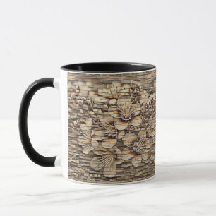 Vintage, weiße Kirschblütenmauer zeichnend Tasse