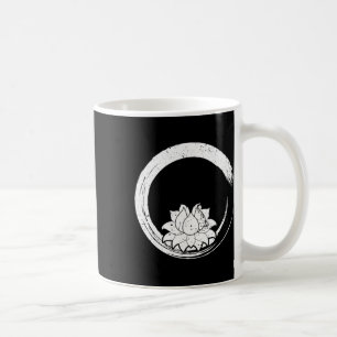 Vintage Weiße Lotusblume mit Zen-Kreis Kaffeetasse