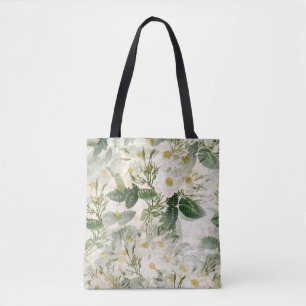 Vintage Weiße Rose Botanische Ästhetik-Tasche