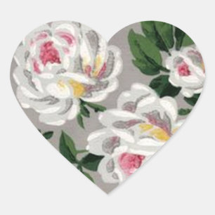 Vintage weiße Rosen auf grauem Boden - Aufkleber