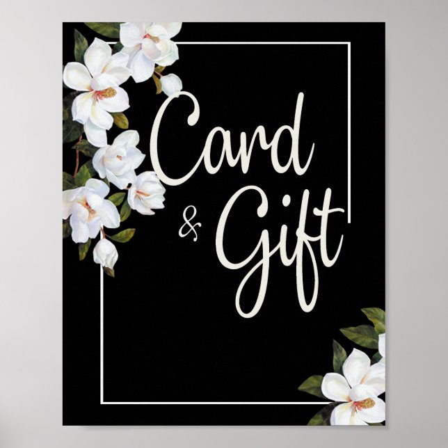 Vintage weiße Rosenkarten und Geschenke Poster (Vorne)