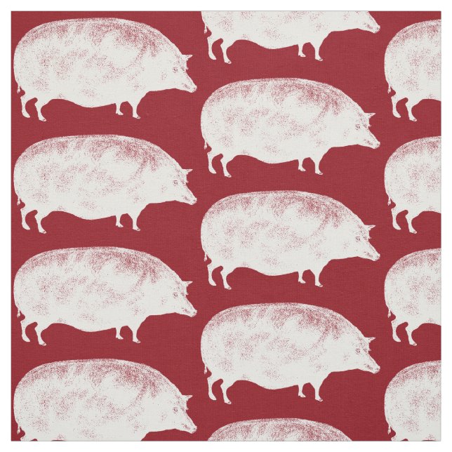 Vintage Weiße Schweine Funny Funny Old Movie Bacon Stoff (Muster)