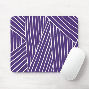 Vintage weiße und violette Linienkunst Mousepad