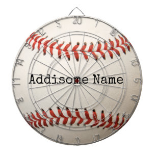 Vintage weißer Baseball-Rundkissen Dartscheibe