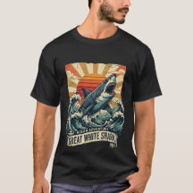 Vintage-Weißer Hai - Abenteuer-T-Shirt