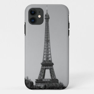 Vintage weißer und schwarzer Eiffelturm iPod 5 Cas iPhone 11 Hülle