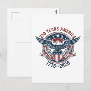 Vintage Weißkopfseeadler 250 Jahre Amerika – 1776- Postkarte
