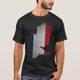 Vintage-Weißkopfseeadler fliegt Frankreich französ T-Shirt