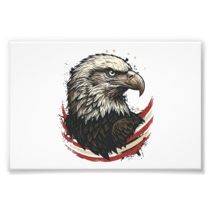 Vintage Weißkopfseeadler Patriotische Gravur Shirt Fotodruck
