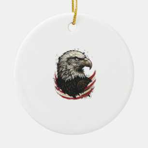 Vintage Weißkopfseeadler Patriotische Gravur Shirt Keramik Ornament