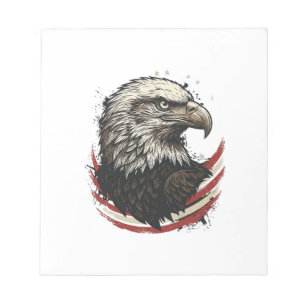 Vintage-Weißkopfseeadler-patriotisches-Ätz-Shirt-D Notizblock
