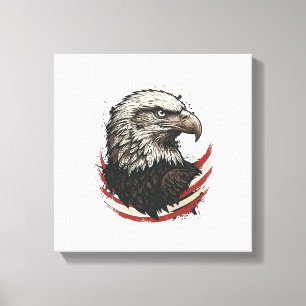 Vintage-Weißkopfseeadler-patriotisches-Shirt-Desig Leinwanddruck