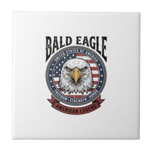 Vintage-Weißkopfseeadler-patriotisches T-Shirt-Des Fliese