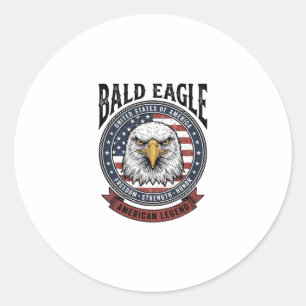 Vintage-Weißkopfseeadler-patriotisches T-Shirt-Des Runder Aufkleber