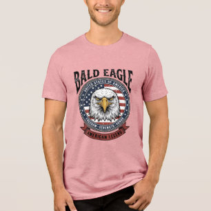 Vintage-Weißkopfseeadler-patriotisches T-Shirt-Des Tri-Blend Shirt