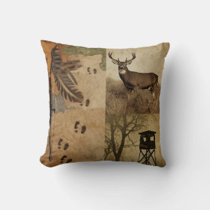 Vintage-Weißwedelhirsch-Bogenjagd Kissen