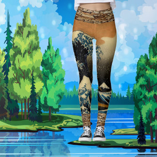 Vintage Welle japanischer Künstler Leggings