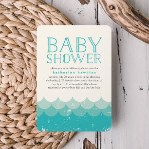 Vintage-Wellen-Strand-Baby-Party-Einladung Einladung