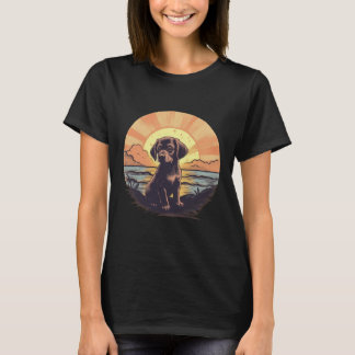 Vintage Welpe bei Sunset T - Shirt