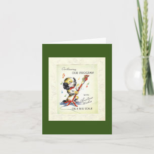Vintage-Welpen-Crooner-Weihnachtskarte Karte