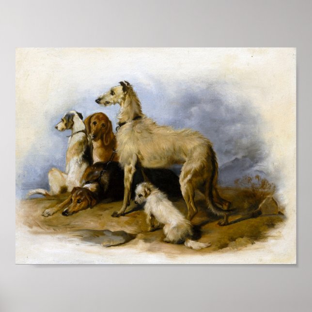 Vintage Welpen Poster (Vorne)