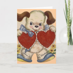 Vintage Welpevalentine-Karte Feiertagskarte