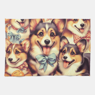 Vintage Welsh Corgi Cardigan Nahtlos Geschirrtuch