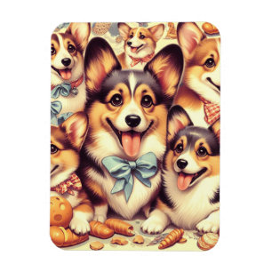 Vintage-Welsh-Corgi-Cardigan nahtlos Magnet