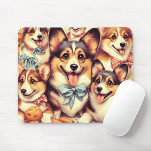 Vintage Welsh Corgi Cardigan Nahtlos Mousepad