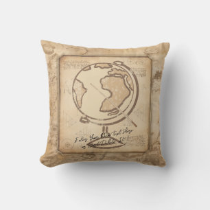 Vintage Welt. Geschenk für Geografie und Geschicht Kissen