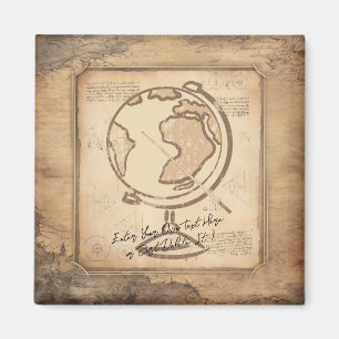 Vintage Welt. Geschenk für Geografie und Geschicht Magnet