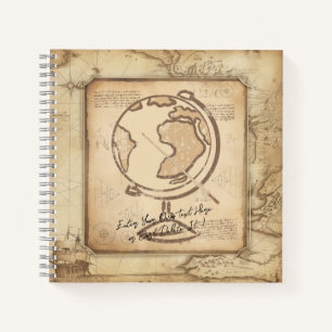 Vintage Welt. Geschenk für Geografie und Geschicht Notizbuch
