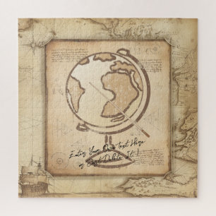 Vintage Welt. Geschenk für Geografie und Geschicht Puzzle
