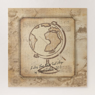 Vintage Welt. Geschenk für Geografie und Geschicht Puzzle
