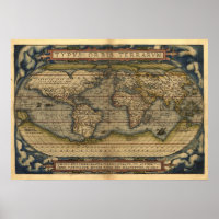 Vintage Weltatlas Antike Karten Druck