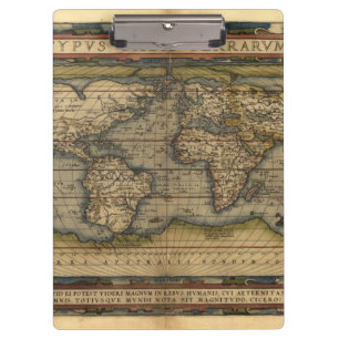 Vintage Weltatlas Historisch Klemmbrett