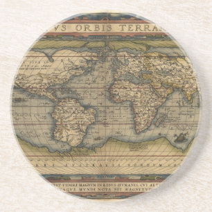 Vintage Weltatlas Historisches Design Getränkeuntersetzer