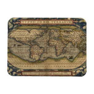 Vintage Weltatlas Historisches Design Magnet