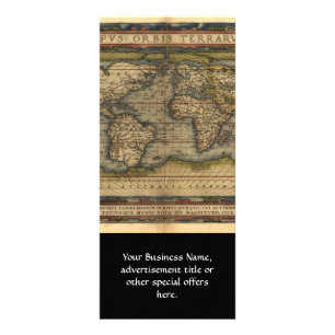 Vintage Weltatlas Historisches Design Werbekarte