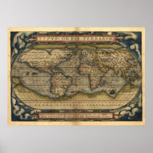 Vintage Weltatlas TYPVS ORBIS TERRARVM Poster