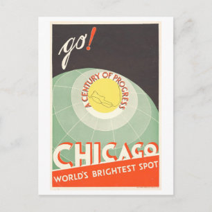 Vintage-Weltausstellungsposter Chicago (1933) Postkarte