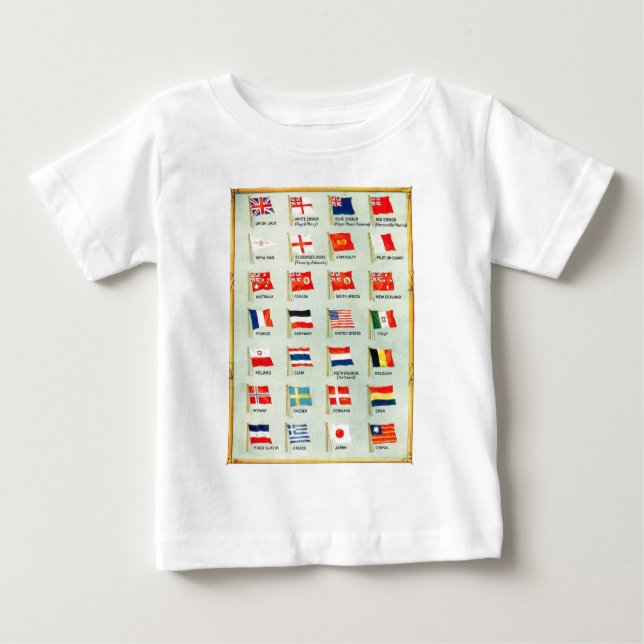 Vintage Weltflaggen Baby T-shirt (Vorderseite)