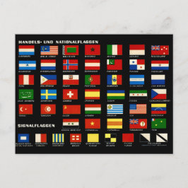 Vintage-Weltflaggen-Postkarte Postkarte