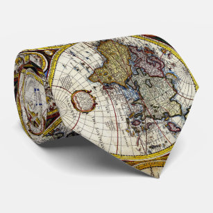 Vintage Weltkarte (1626) - Stilisiert Krawatte