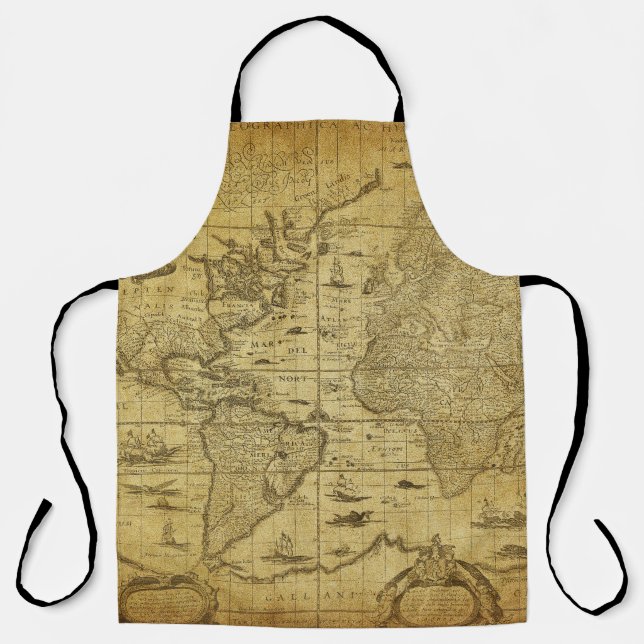 Vintage Weltkarte 1635 Schürze (Vorderseite)