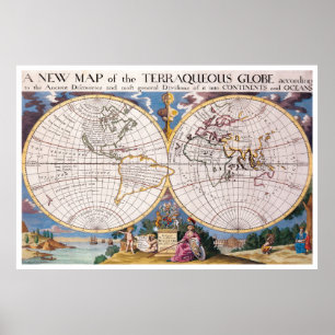 Vintage Weltkarte (1700) Poster