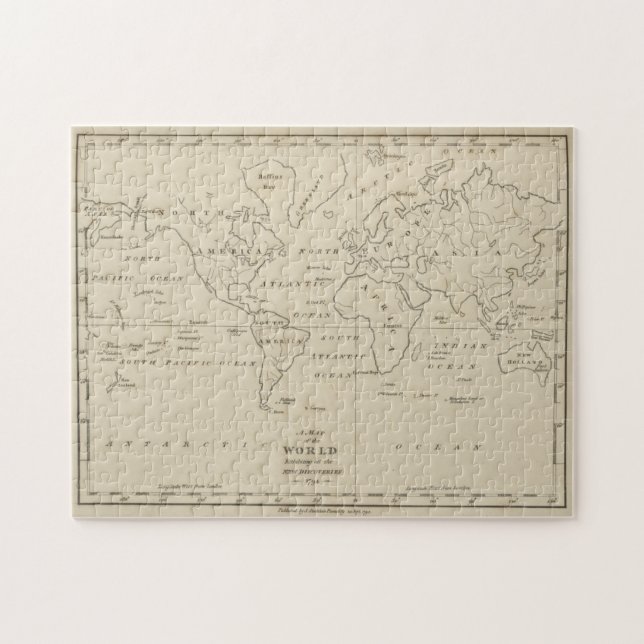 Vintage Weltkarte (1794) Puzzle (Horizontal)
