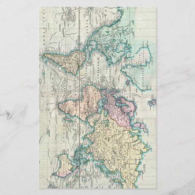 Vintage Weltkarte (1801) (Vorderseite)