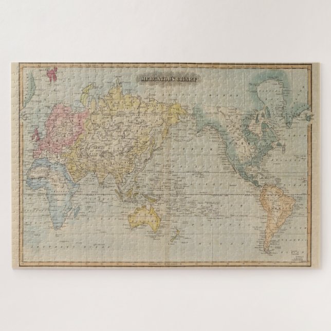 Vintage Weltkarte (1823) Puzzle (Horizontal)