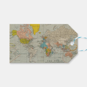 Vintage Weltkarte 1910 Geschenkanhänger